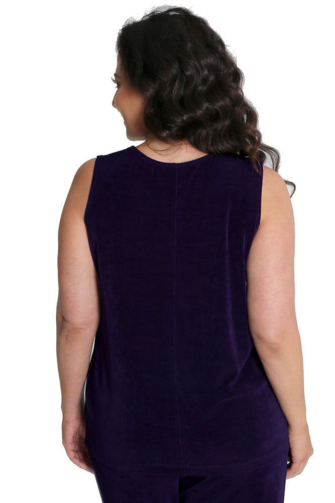 Tops Vikki Vi Classic Black Plum Tank
