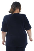 Tops Vikki Vi Classic Navy Short Sleeve Tunic