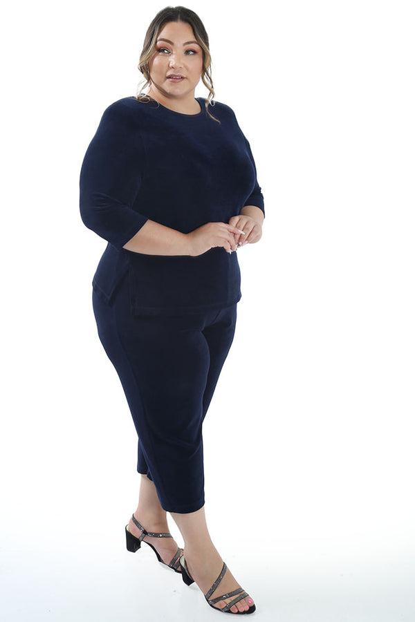 Vikki Vi Classic Navy 3/4 Sleeve Top