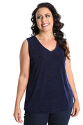 Vikki Vi Classic Navy V-Neck Sleeveless Shell