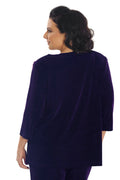 Jackets Vikki Vi Classic Black Plum 3/4 Sleeve Cardigan