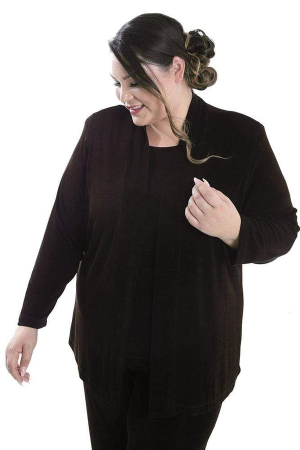 Jackets Vikki Vi Classic Dark Chocolate Kimono Jacket