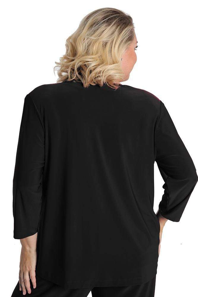 Jackets Vikki Vi Jersey Black 3/4 Sleeve Cardigan