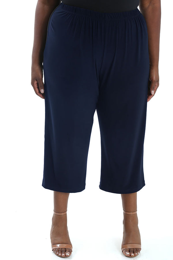 Vikki Vi Jersey Navy Crop Pant