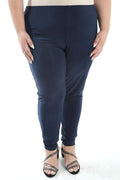 Pants Vikki Vi Jersey Navy Slim Leg Petite Pant