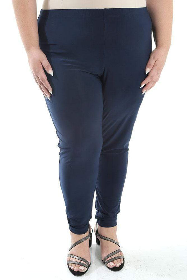 Pants Vikki Vi Jersey Navy Slim Leg Petite Pant