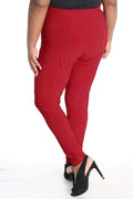 Pants Vikki Vi Jersey Red Slim Leg Pant