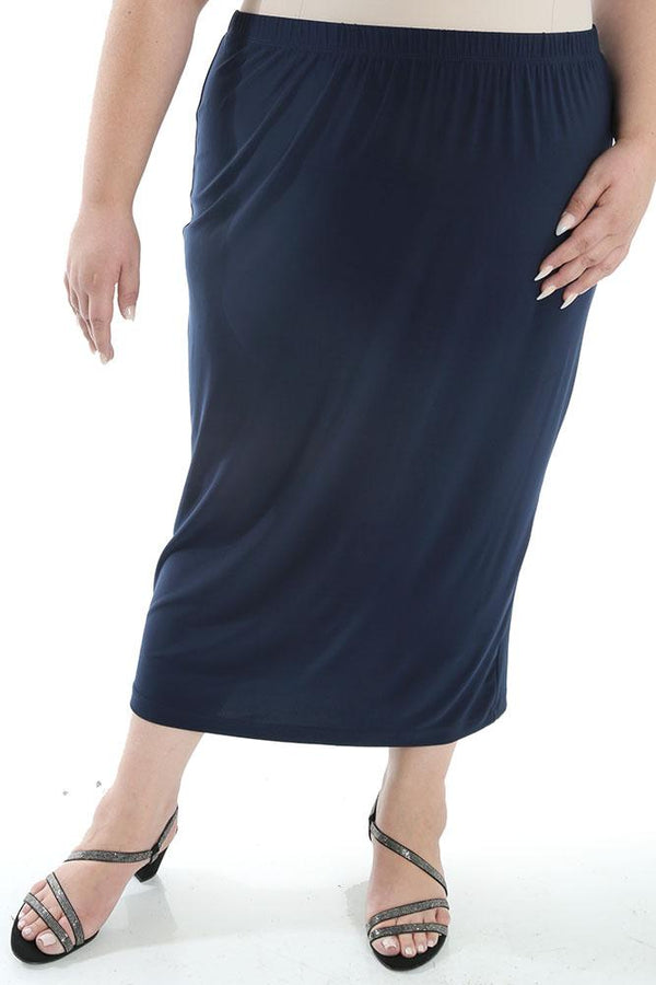 Skirts Vikki Vi Jersey Navy Straight Maxi Skirt