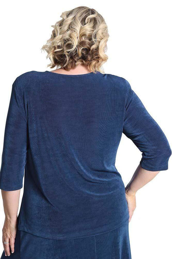 Tops Vikki Vi Classic French Blue 3/4 Sleeve Top