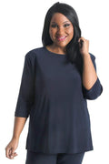 Tops Vikki Vi Jersey Navy 3/4 Sleeve Top