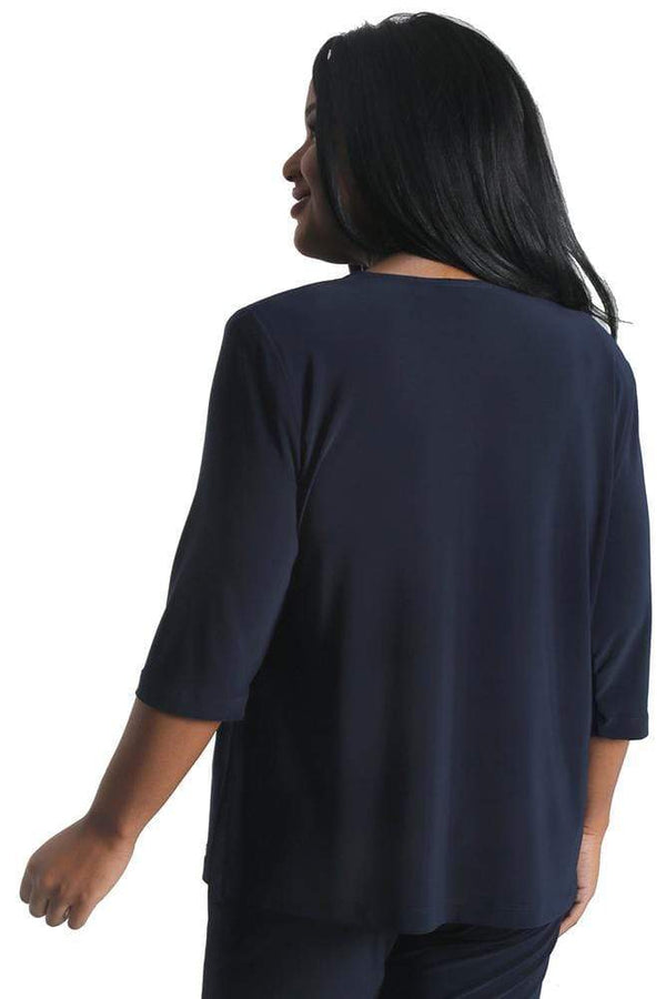Tops Vikki Vi Jersey Navy 3/4 Sleeve Top