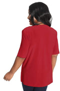 Tops Vikki Vi Jersey Red Short Sleeve Tunic
