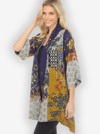 Jackets Bohemian Mixed Art Silk Kimono Jacket