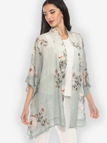 Jackets Baby White Peony Kimono Jacket