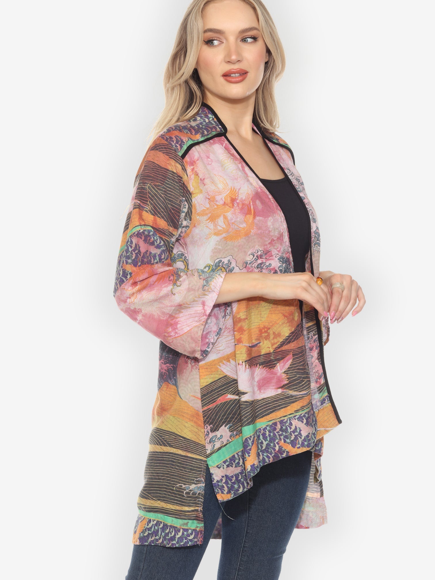 Jackets Crane Flying Sky Burgundy Tie Dye Dynasty Jacket