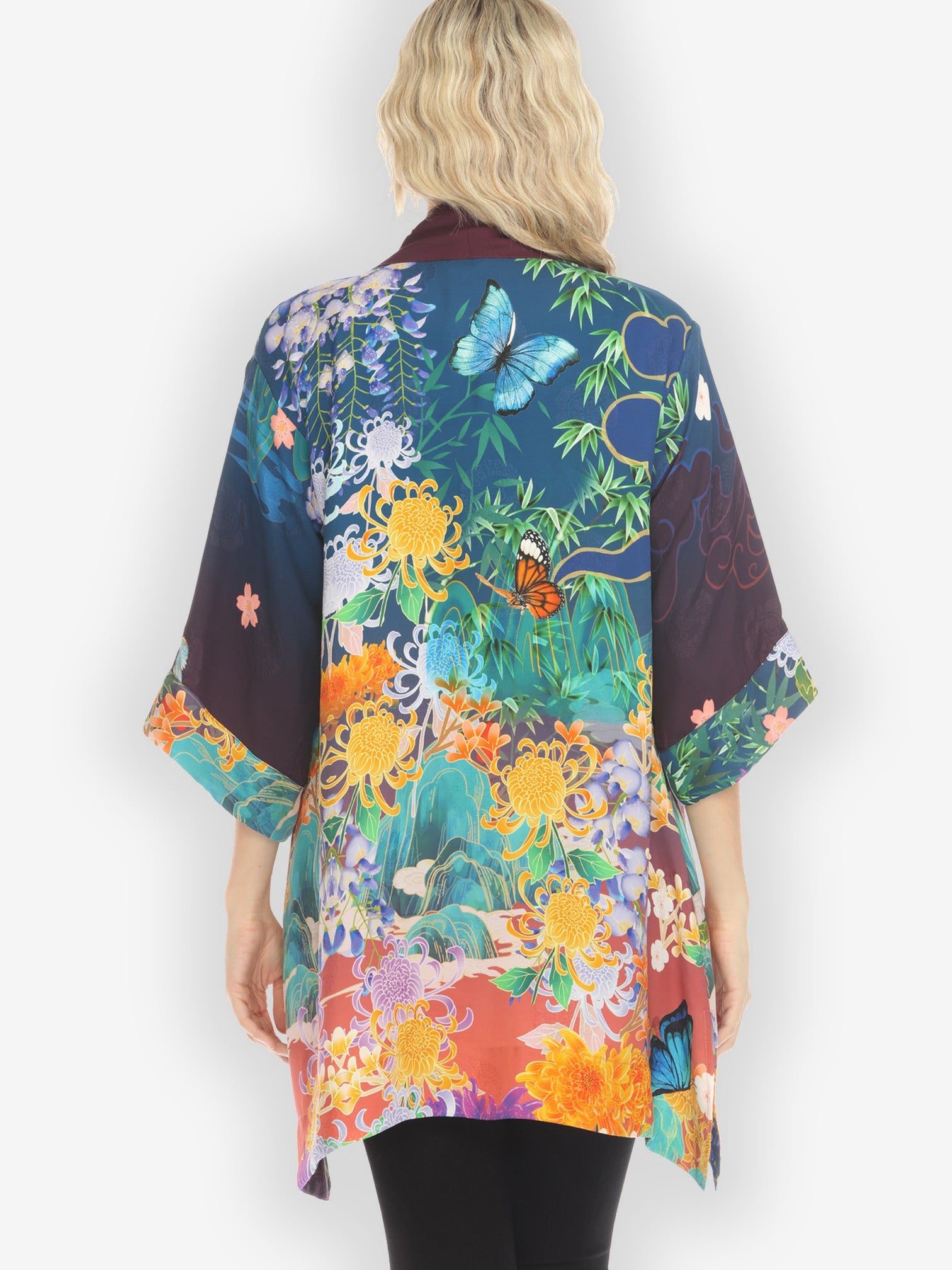 Jackets Chrysanthemum Gold Dream Silk Blend Kimono