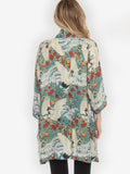 Crane in Jungle Silk Kimono Jacket