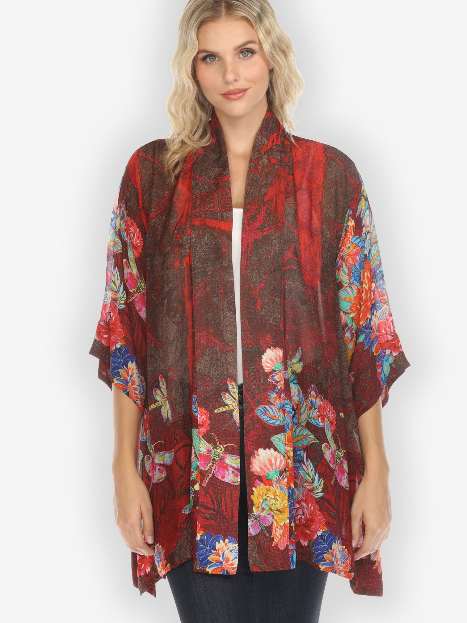 Jackets Dragonfly and Chrysanthemum Kimono Jacket
