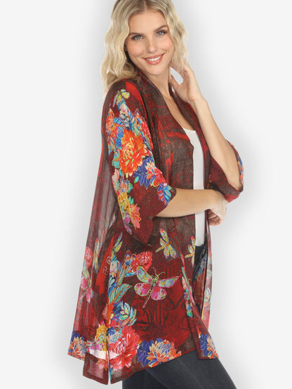 Jackets Dragonfly and Chrysanthemum Kimono Jacket