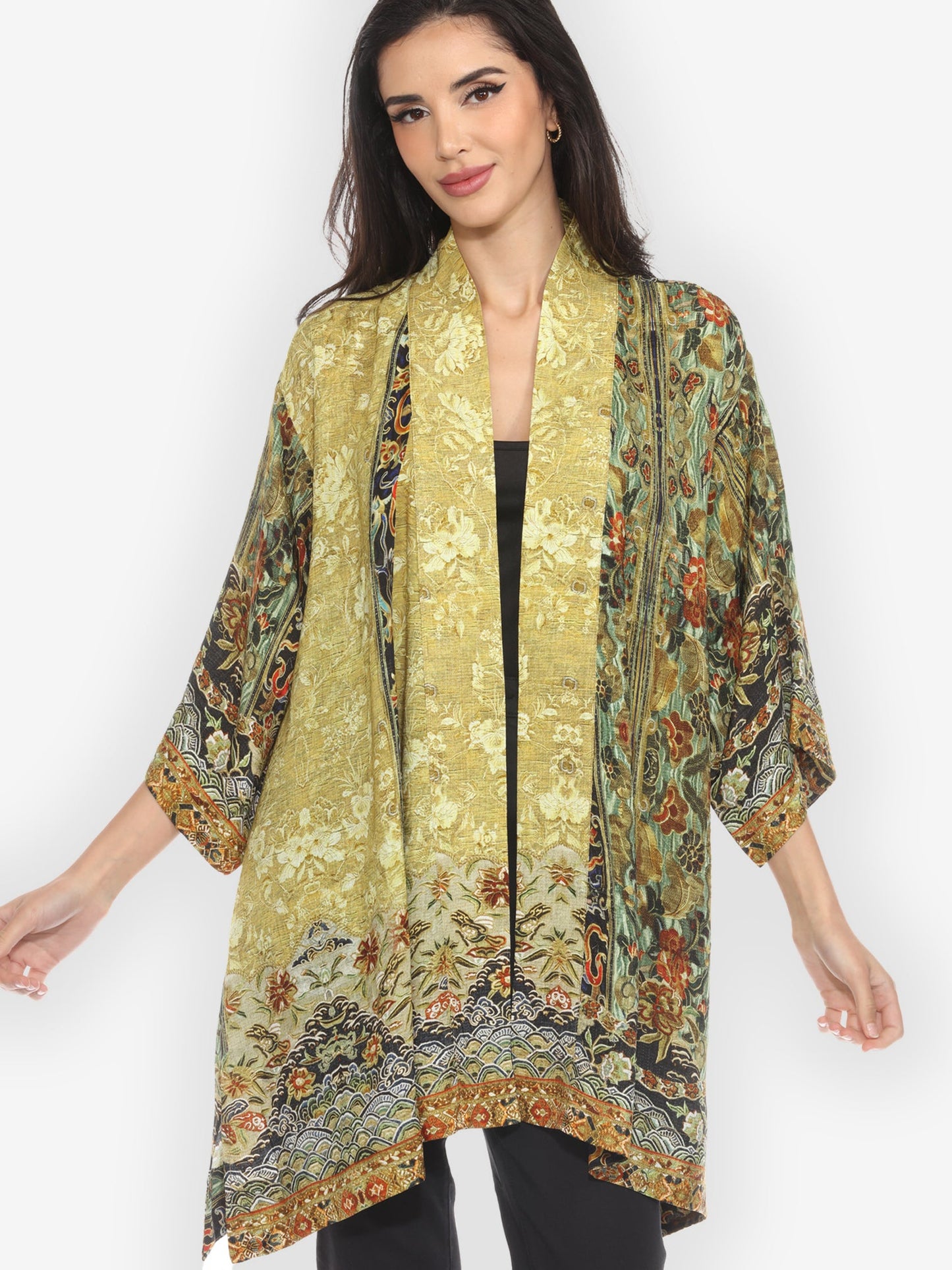 Jackets Embroidery from Antiquity Silk Kimono Jacket