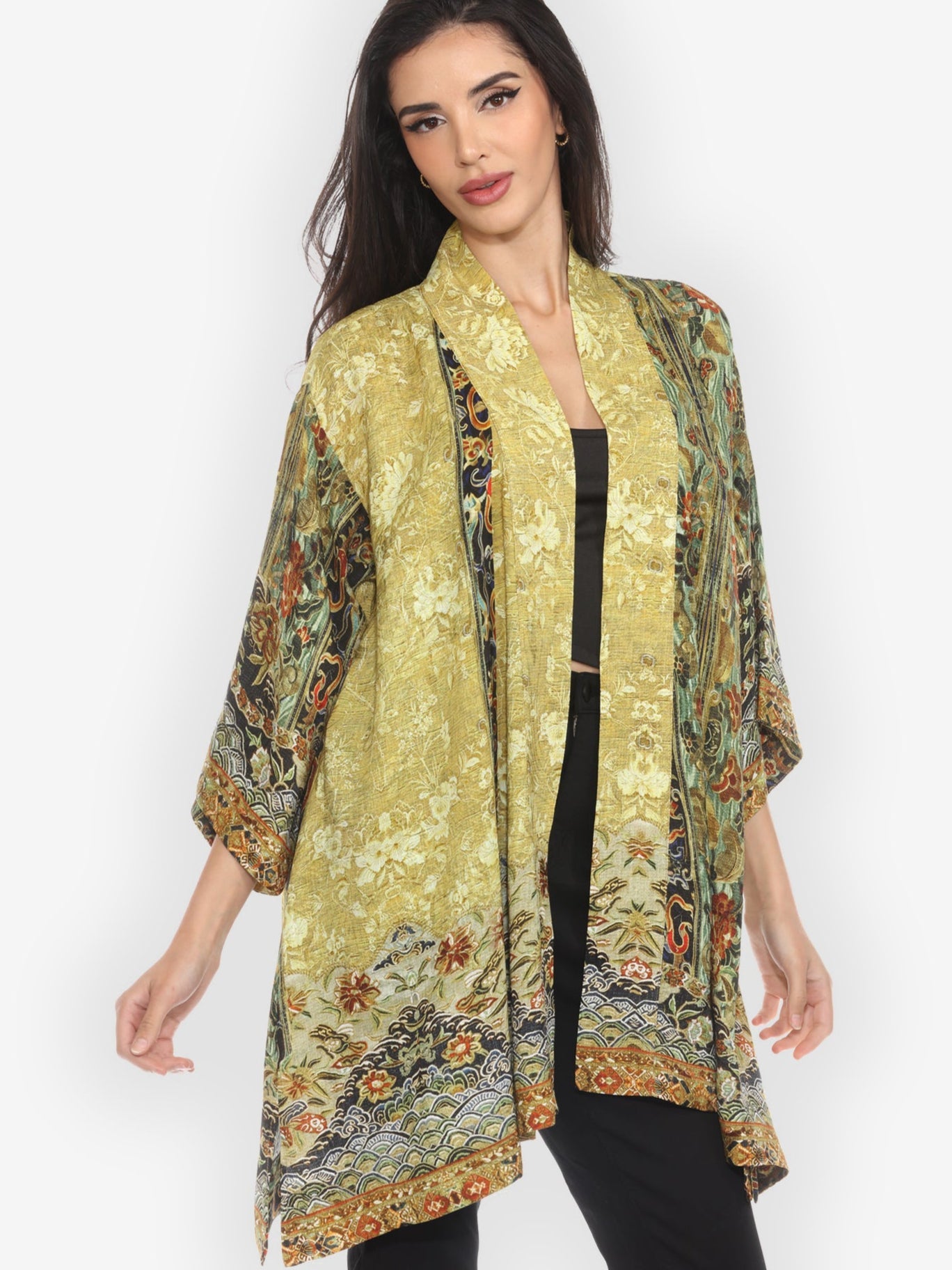 Jackets Embroidery from Antiquity Silk Kimono Jacket