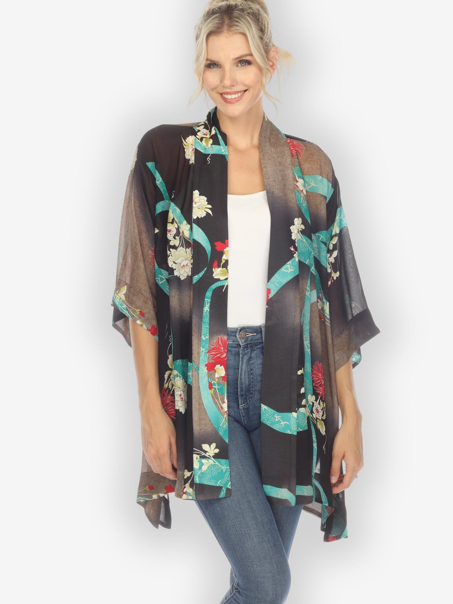 Jackets Flower and Swirls Kimono Top