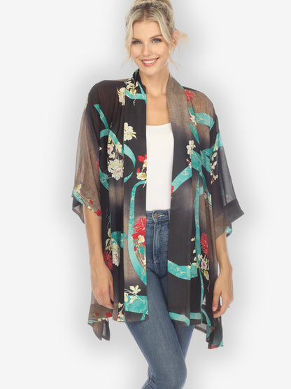 Jackets Flower and Swirls Kimono Top
