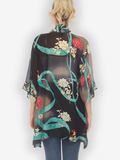 Jackets Flower and Swirls Kimono Top
