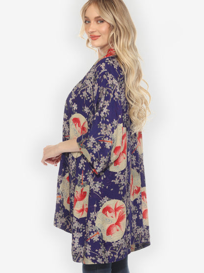 Jackets Goldfish and Blossom Silk Kimono Jacket