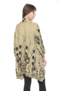 Citron Graceful Fish Flowers in Khaki Kimono