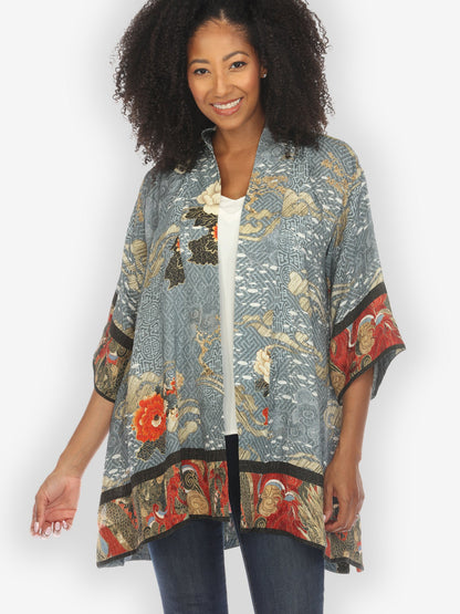 Jackets Happy Dragon Silk Kimono Jacket