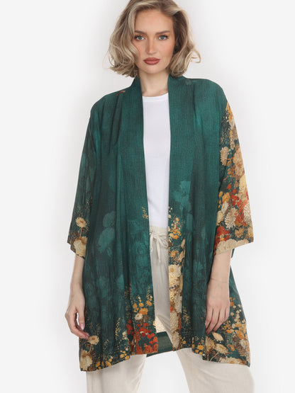 Open Front Kimono Illume Garden Kimono Jacket
