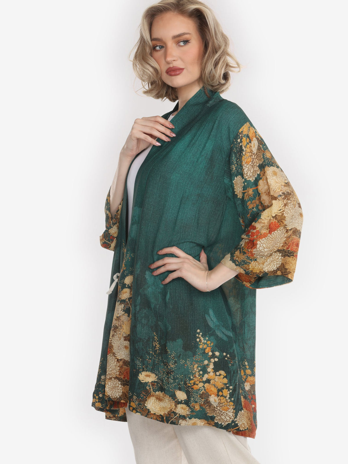 Open Front Kimono Illume Garden Kimono Jacket