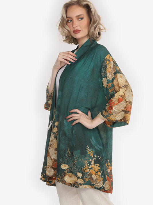 Open Front Kimono Illume Garden Kimono Jacket