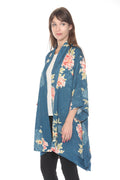 Citron Indigo Shibori Flowers Kimono