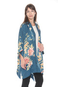 Citron Indigo Shibori Flowers Kimono