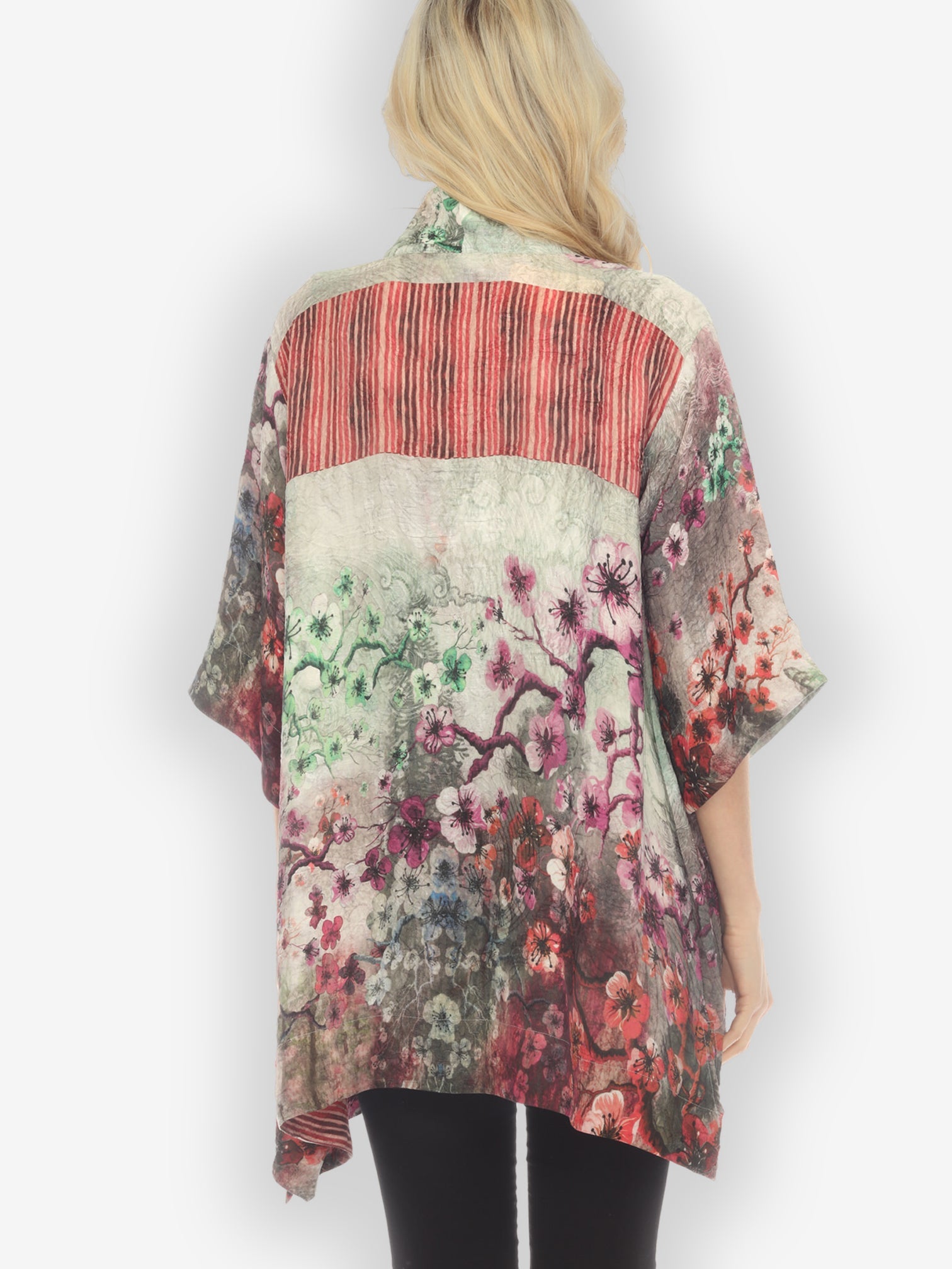 Jackets Joy Bloom Border Silk Kimono Jacket