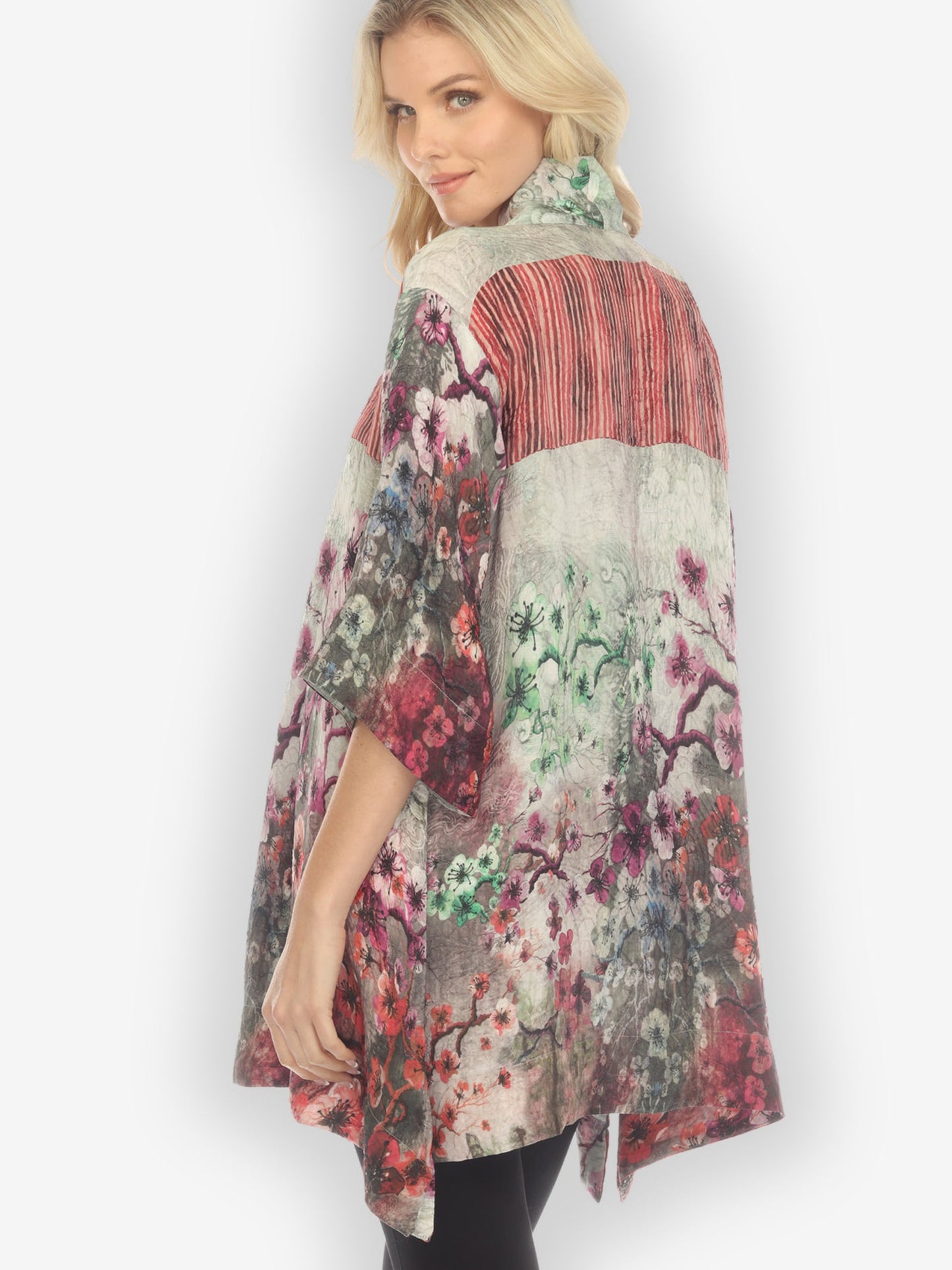 Jackets Joy Bloom Border Silk Kimono Jacket