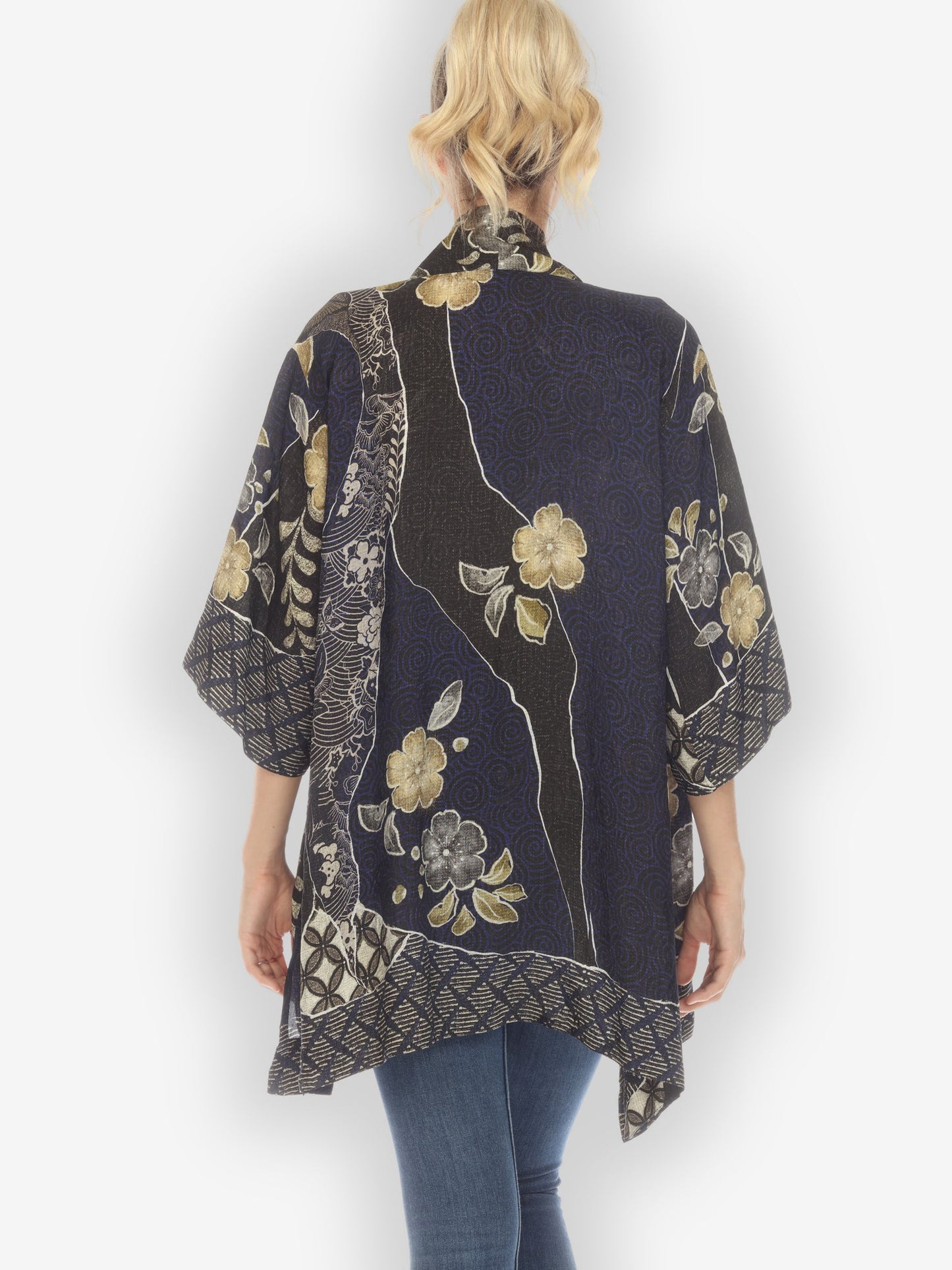 Open Front Kimono Top Japanese Kimono Silk Top