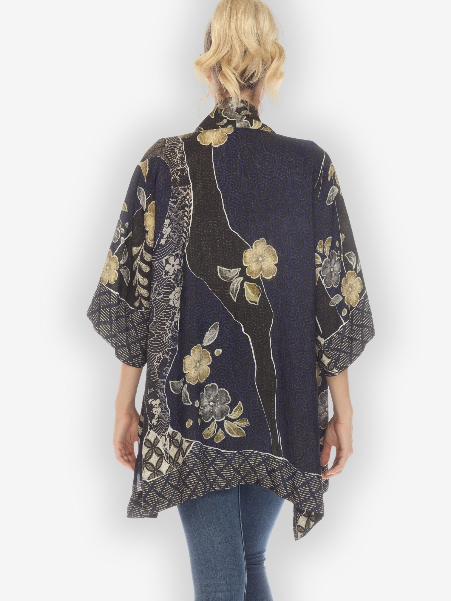 Open Front Kimono Top Japanese Kimono Silk Top