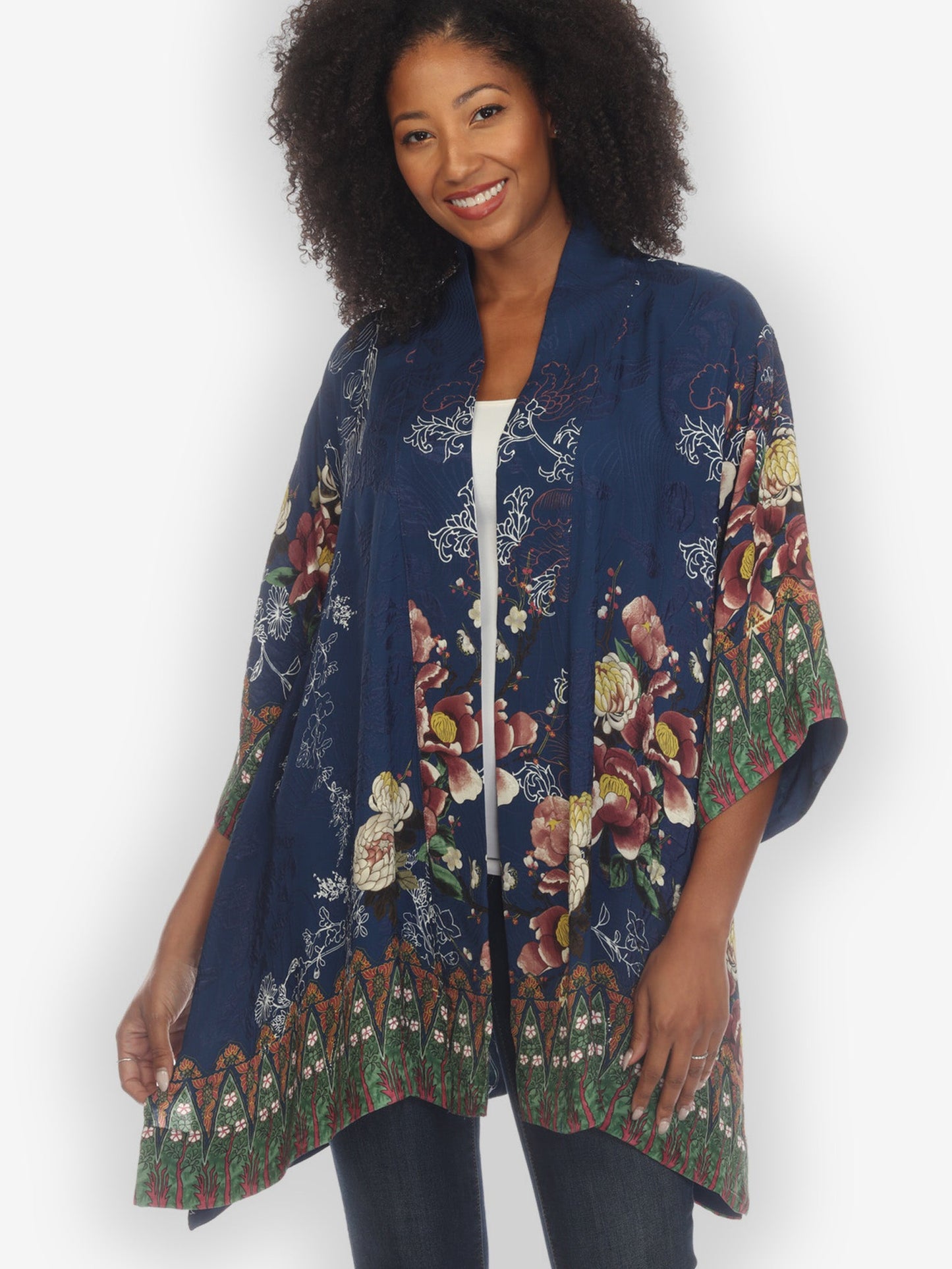 Jackets Mums and Border Silk Kimono