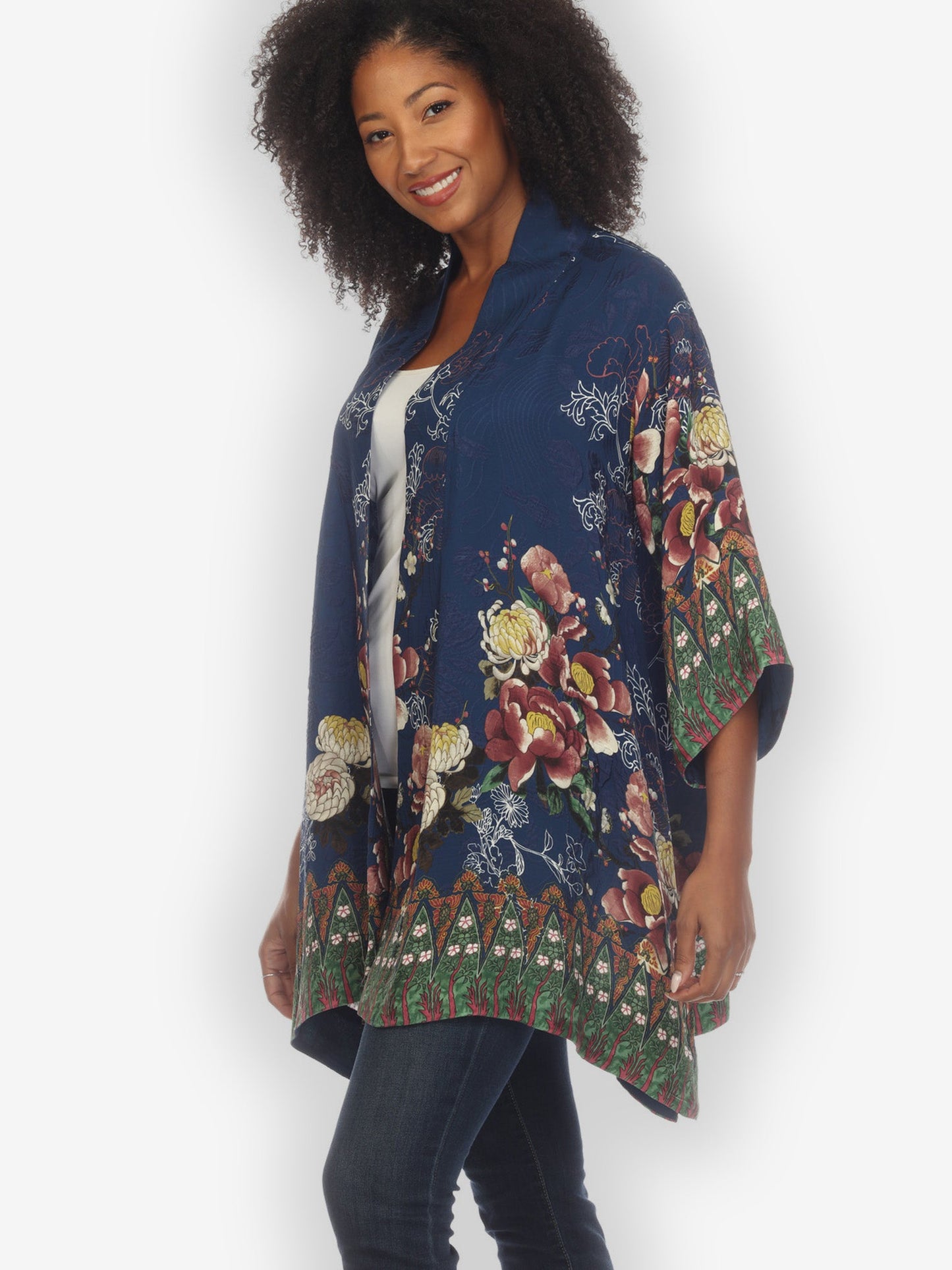 Jackets Mums and Border Silk Kimono