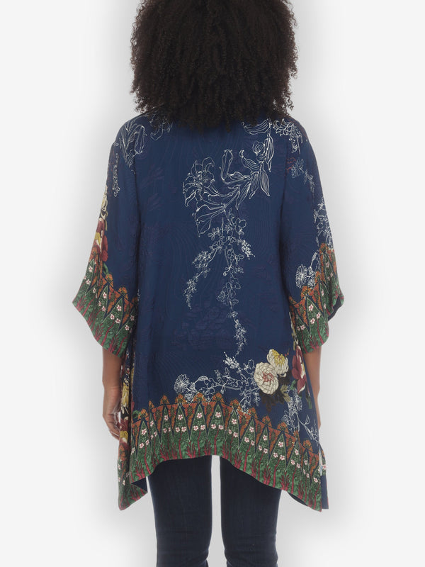 Mums and Border Silk Kimono