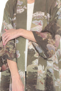 Citron Mums in Woodland Kimono