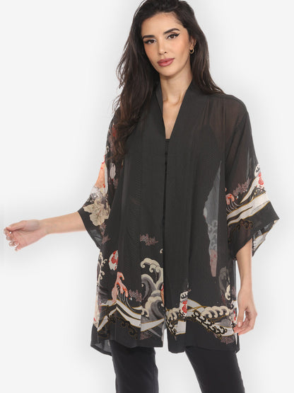 Jackets Ocean Waves Royal Kimono Jacket
