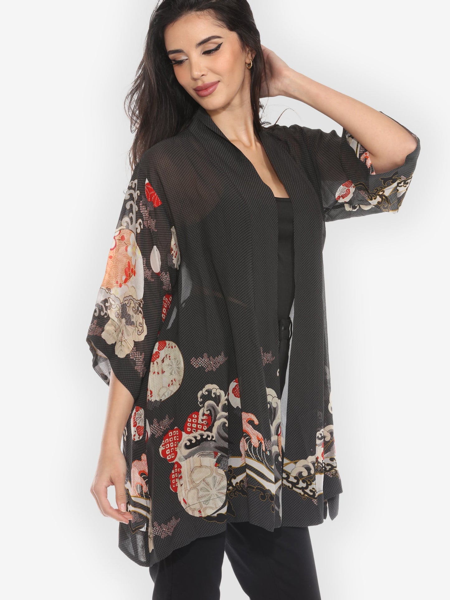 Jackets Ocean Waves Royal Kimono Jacket