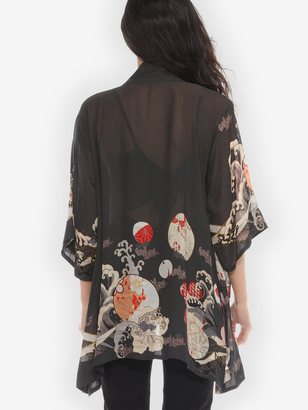 Ocean Waves Royal Kimono Jacket