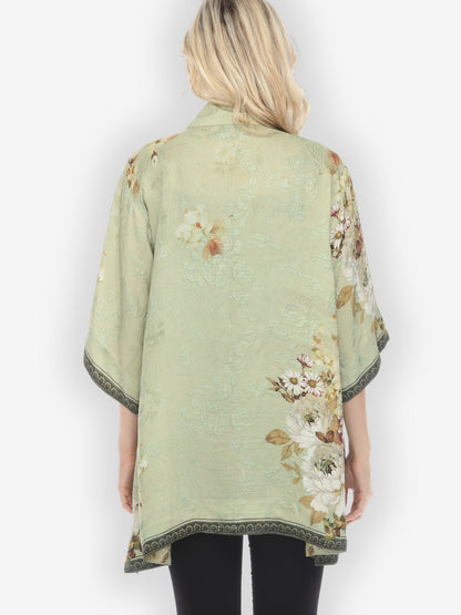 Jackets Peony Mint Green Silk Kimono