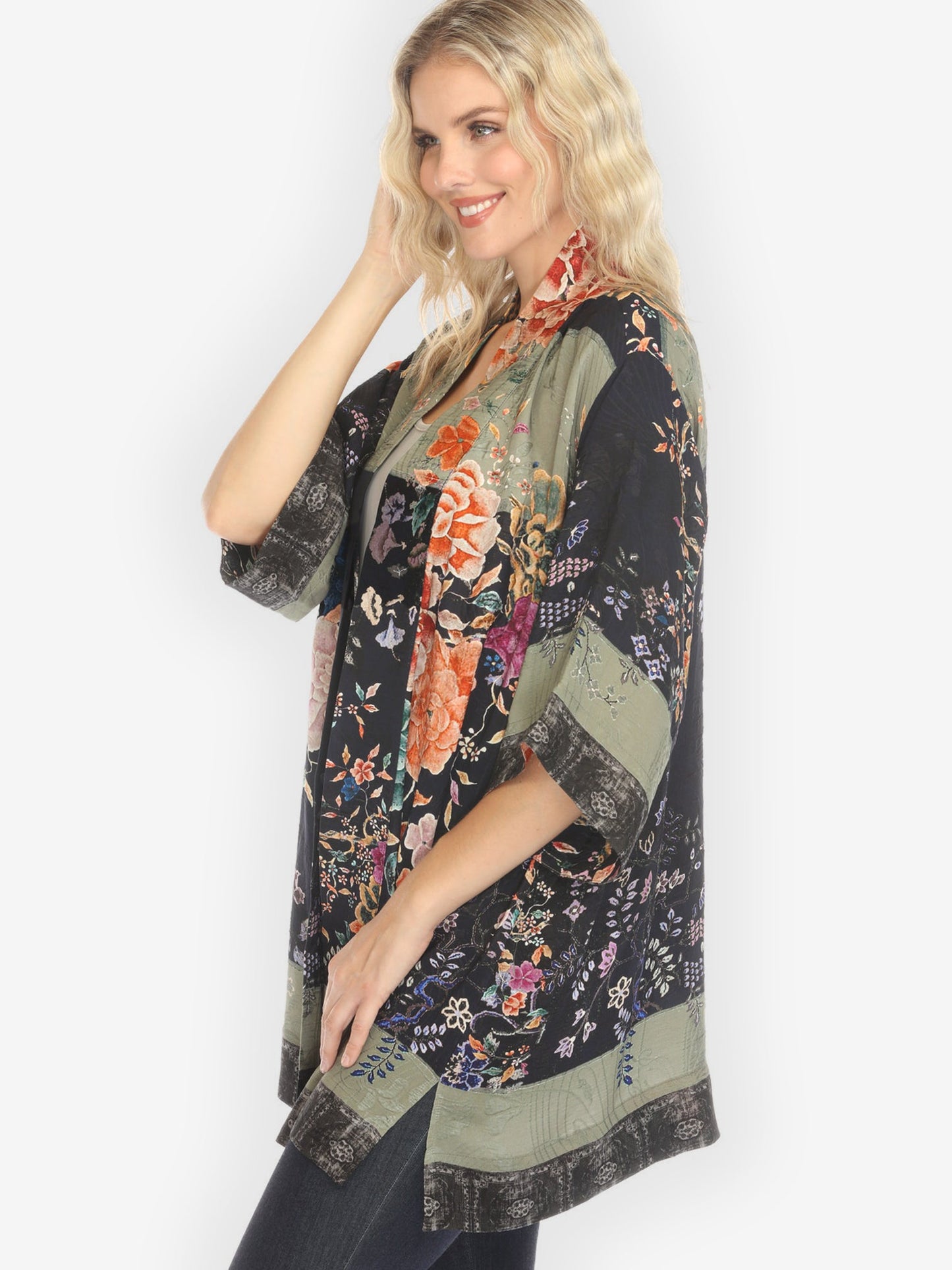 Jackets Queenly Radiant Charm in Coral Kimono Jacket