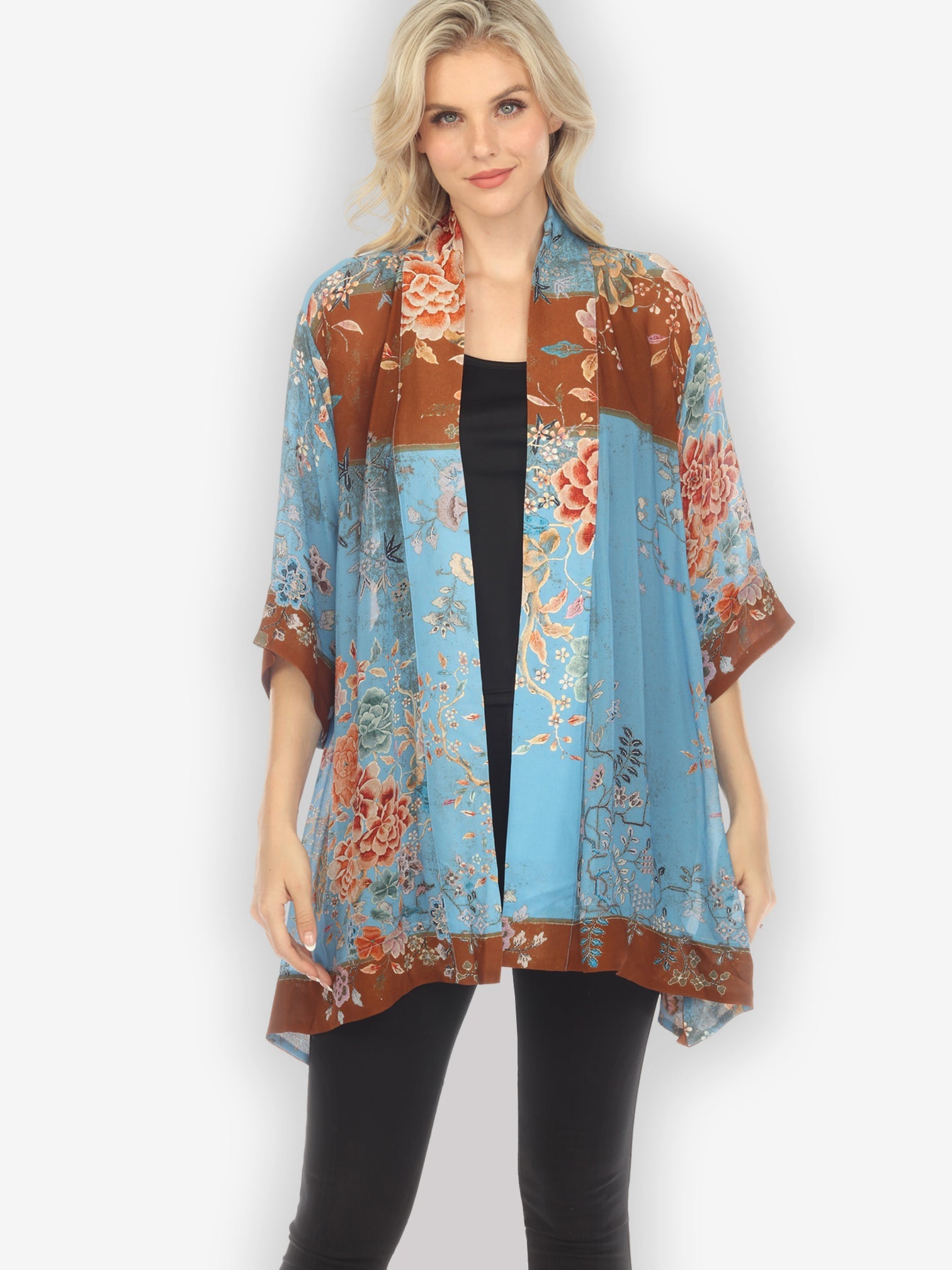 Jackets Queenly Radiant Charm in Blue Kimono Jacket
